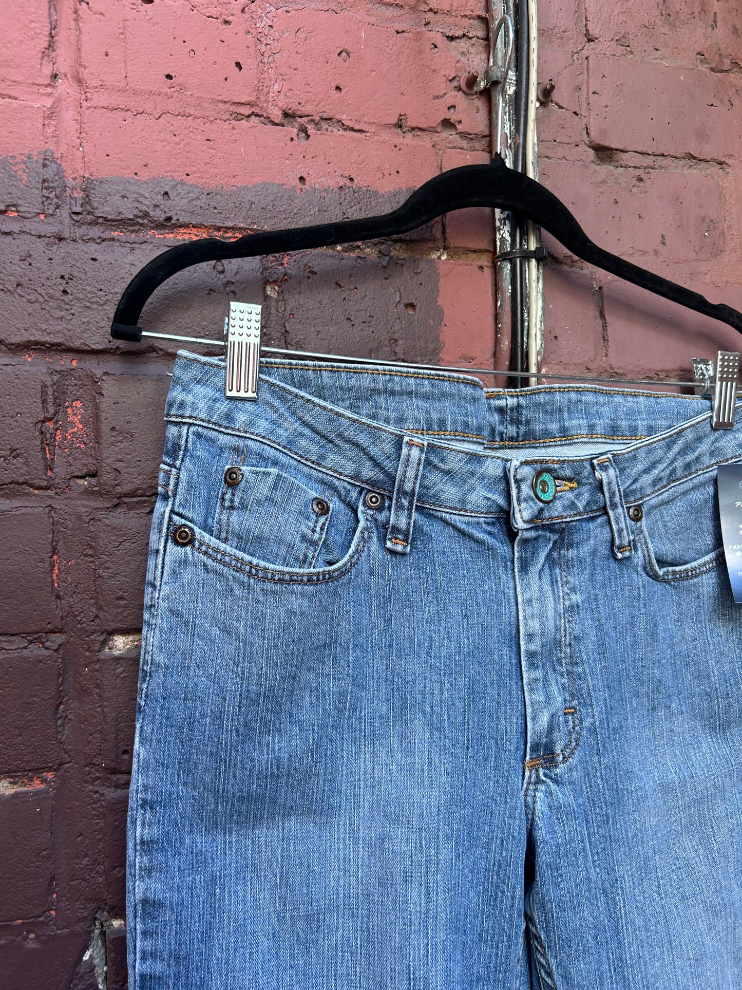 90's Vintage Lee Riders Low Rise Light Wash Flare Jeans / 30 Waist