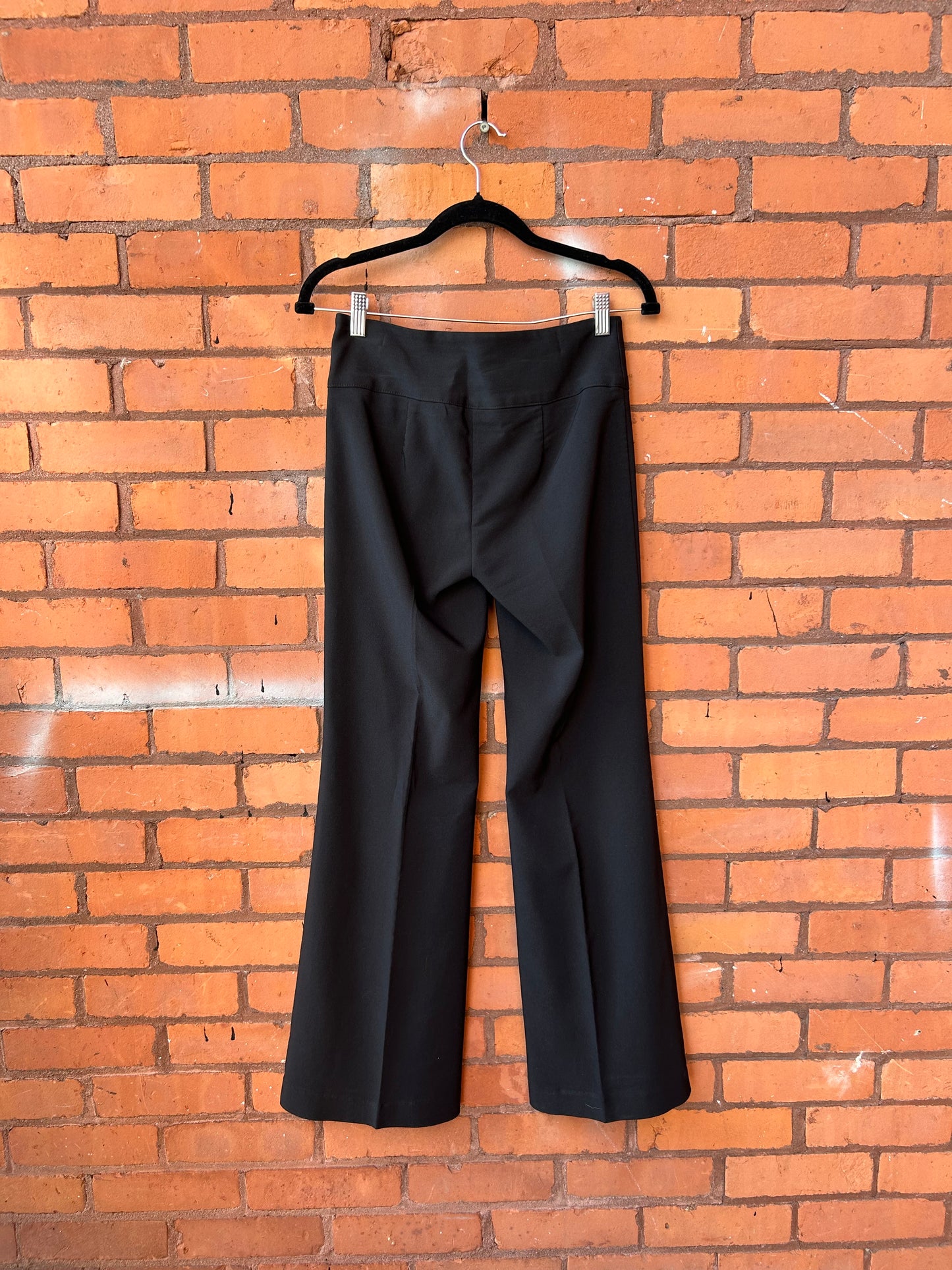 90’s Vintage Black Low Rise Flare Trousers / 28 Waist