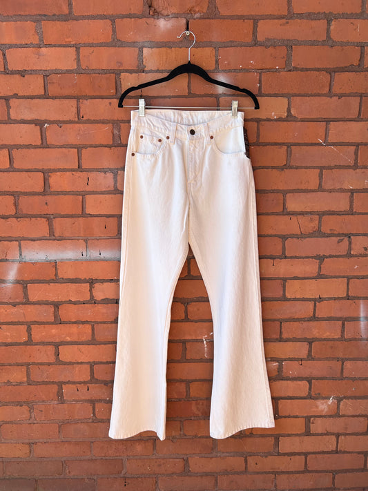 90’s Vintage Levi’s 511 White Flare Jeans / 27 Waist