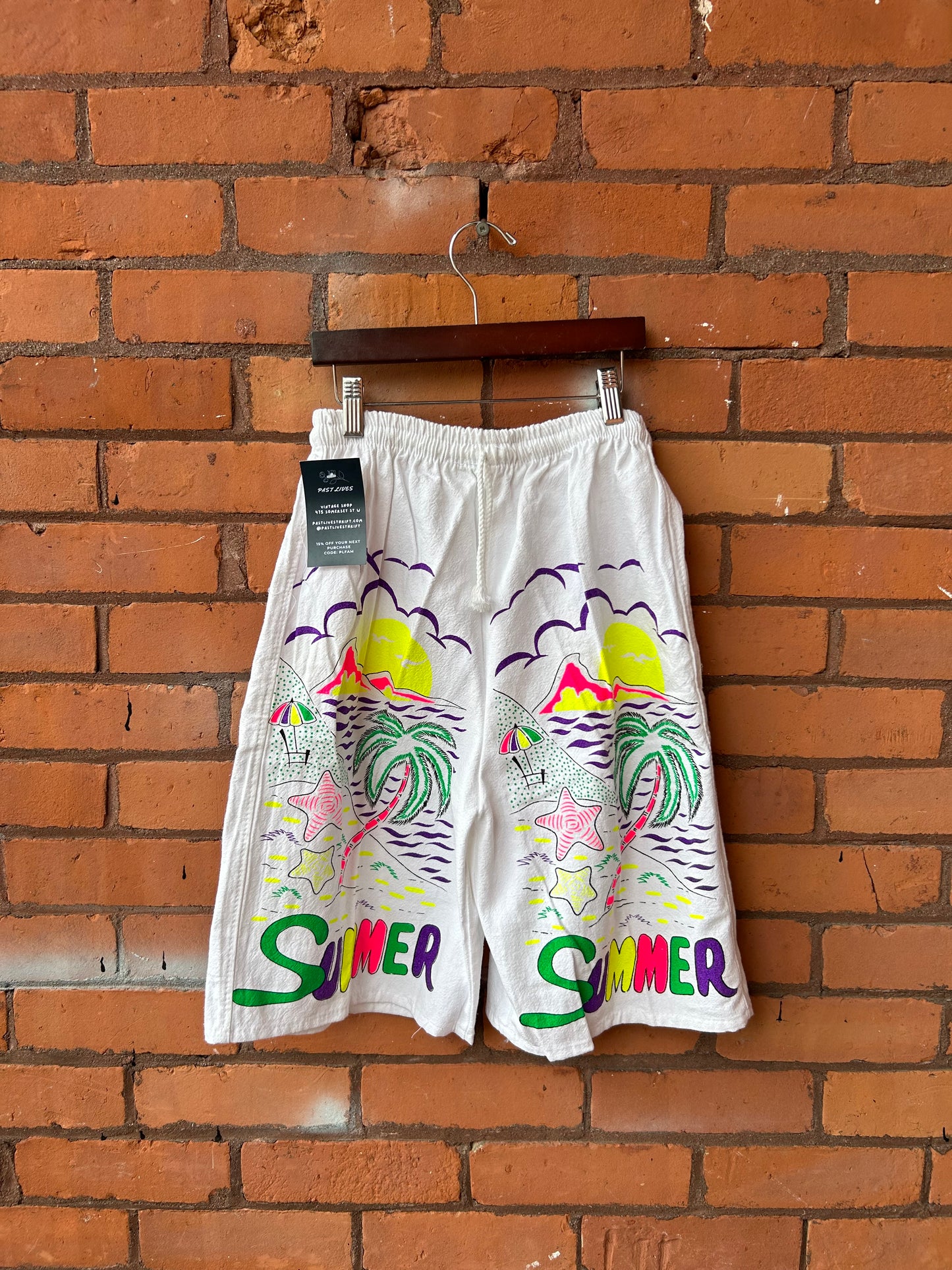 80’s Vintage Summer Vibes White Cotton Shorts / 24-30 Waist