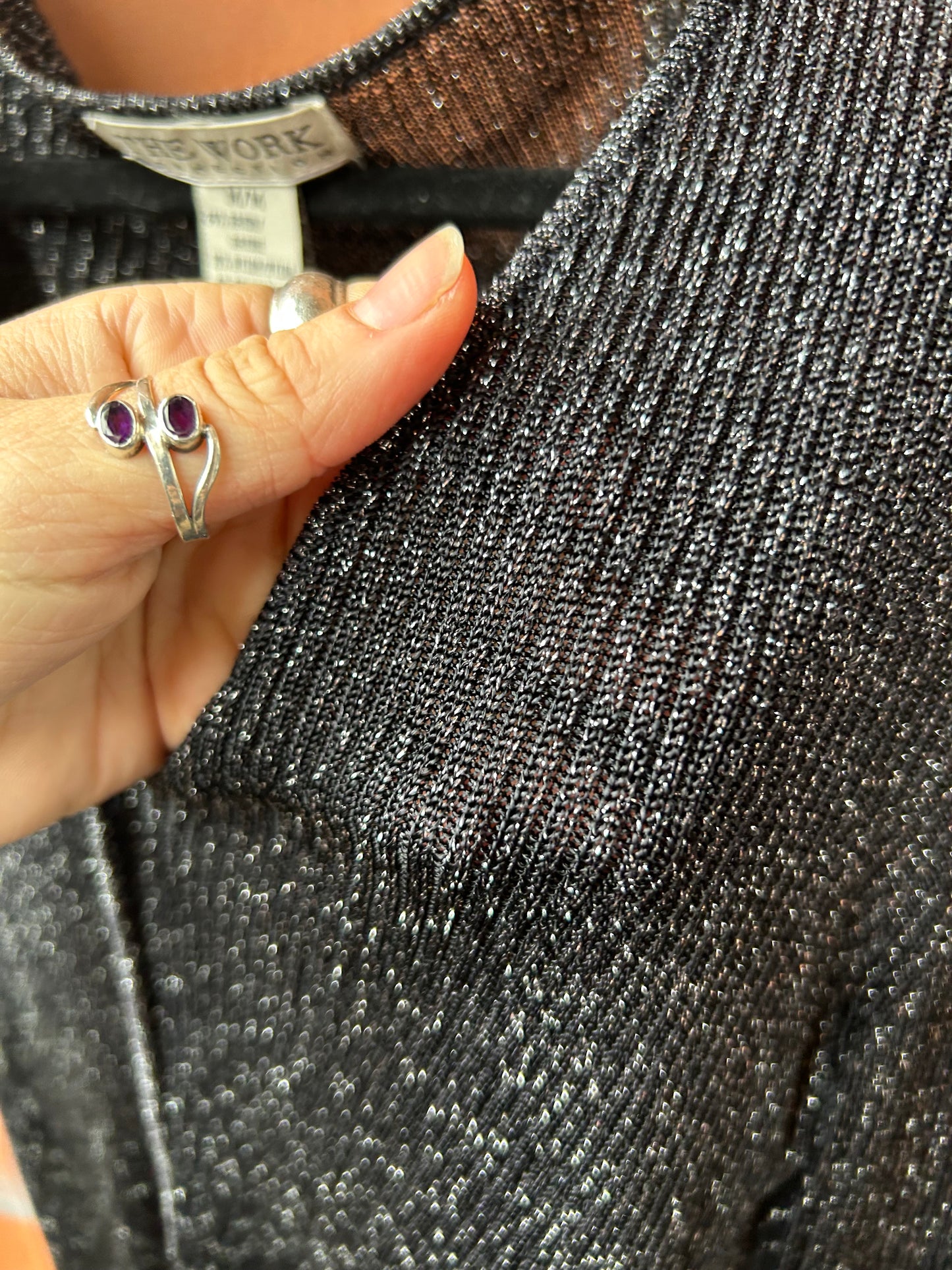 90’s Vintage Black Sparkly Cardigan / Size M