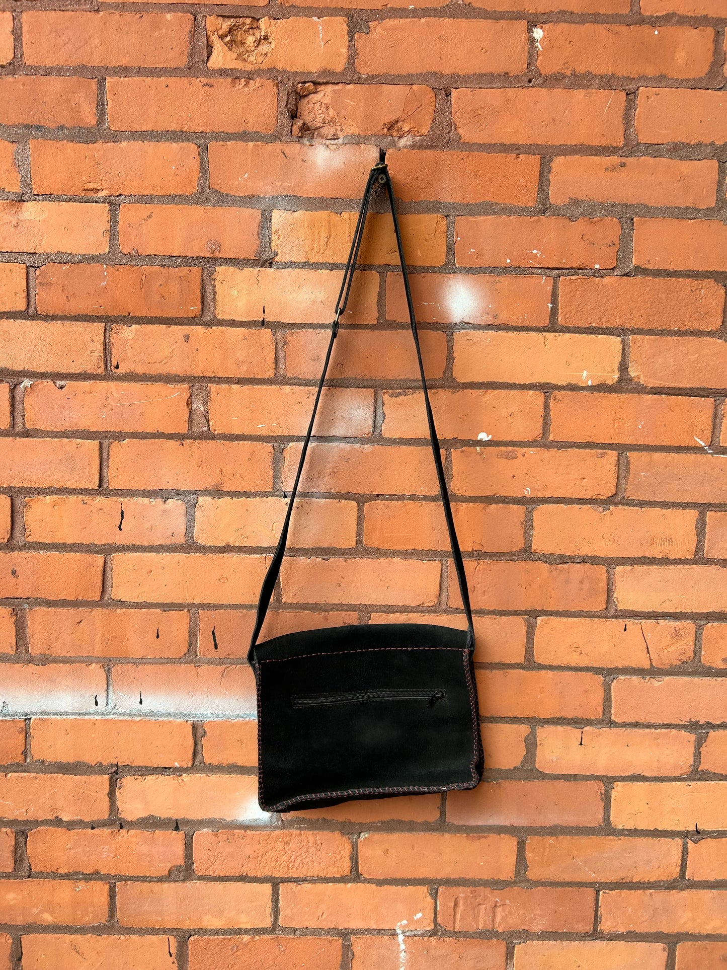 90’s Vintage Black Suede Crossbody Bag