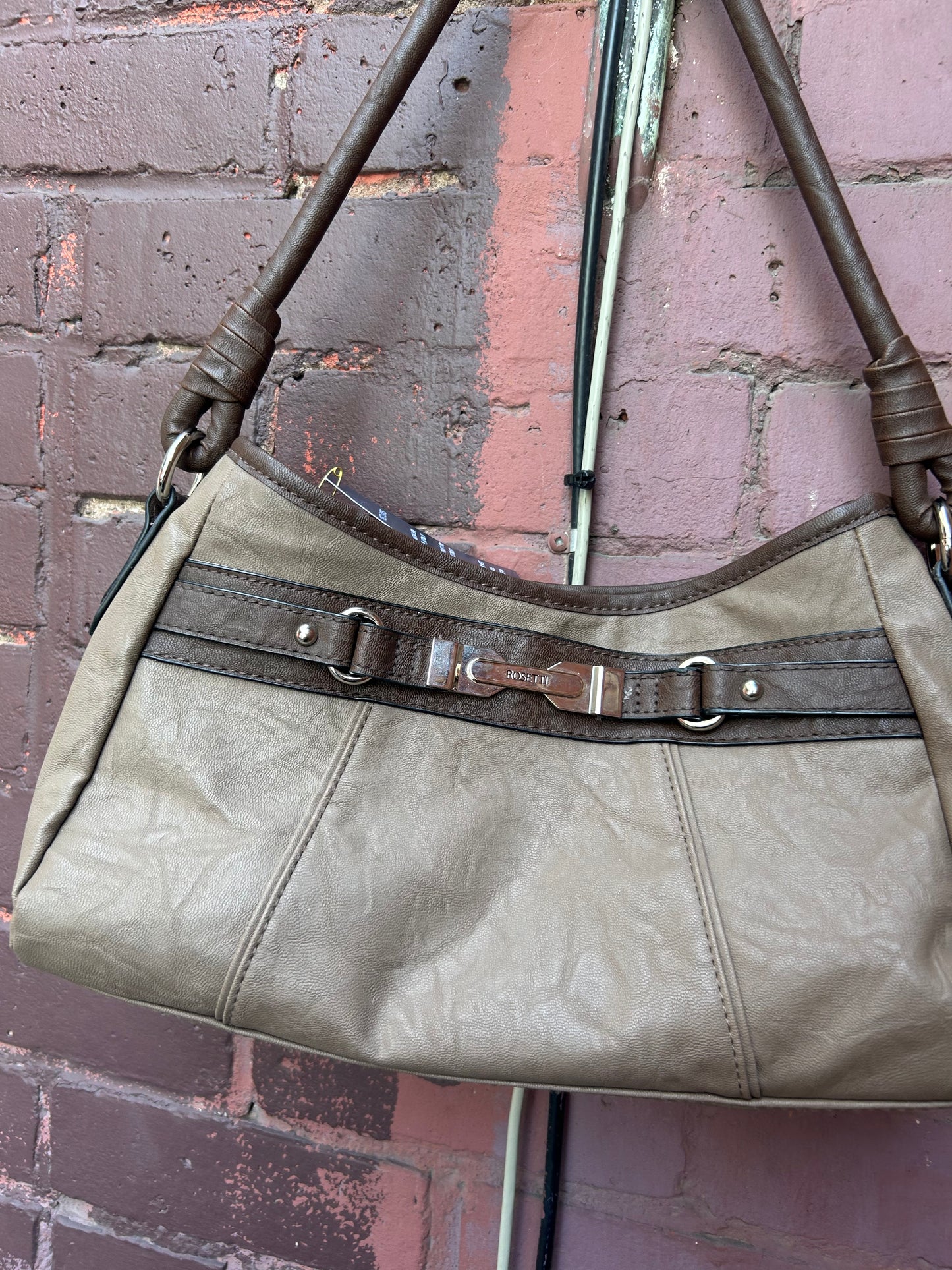 Y2K Vintage Faux Brown Leather Shoulder Purse