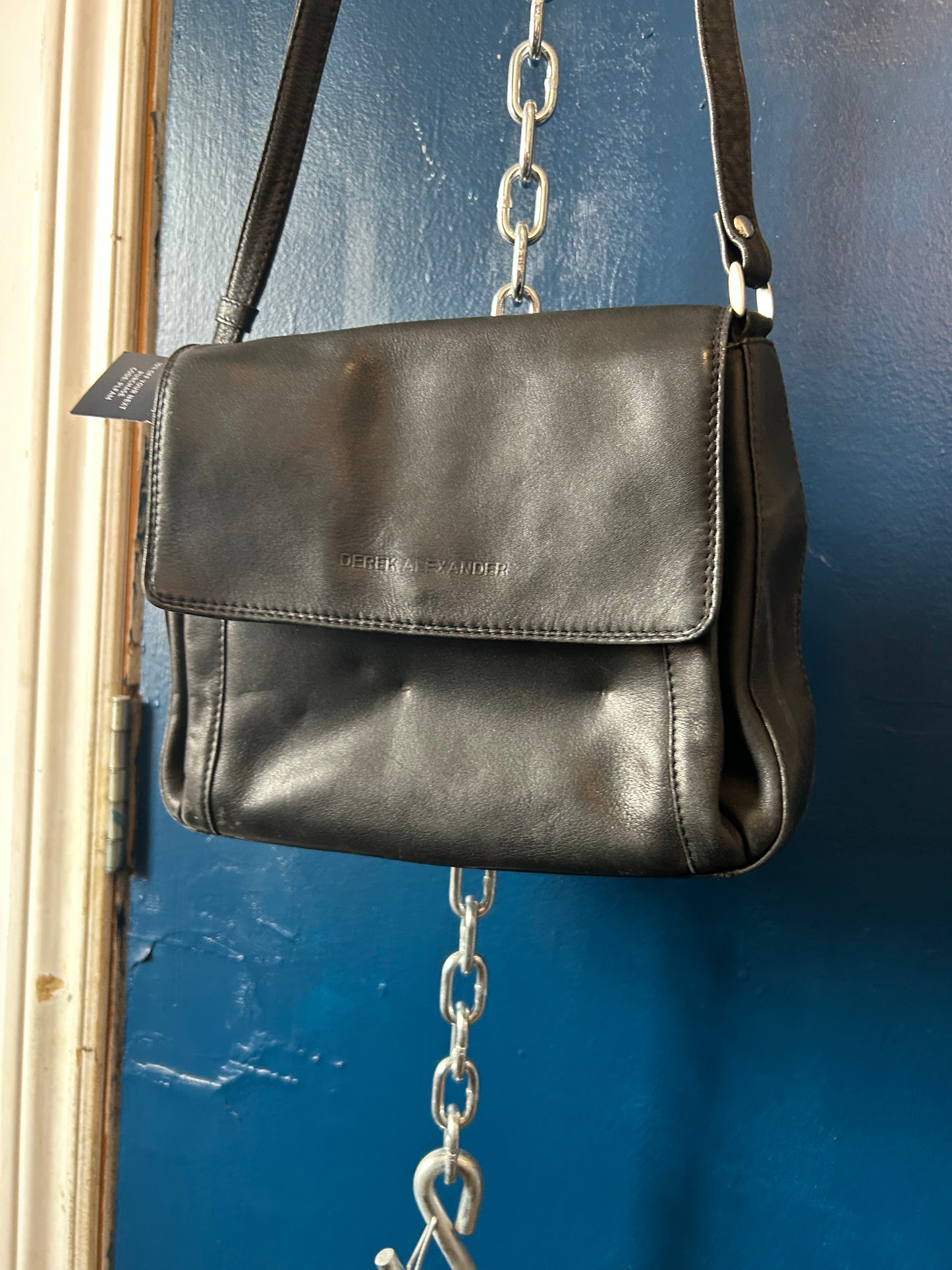 90’s Vintage Black Leather Crossbody Purse