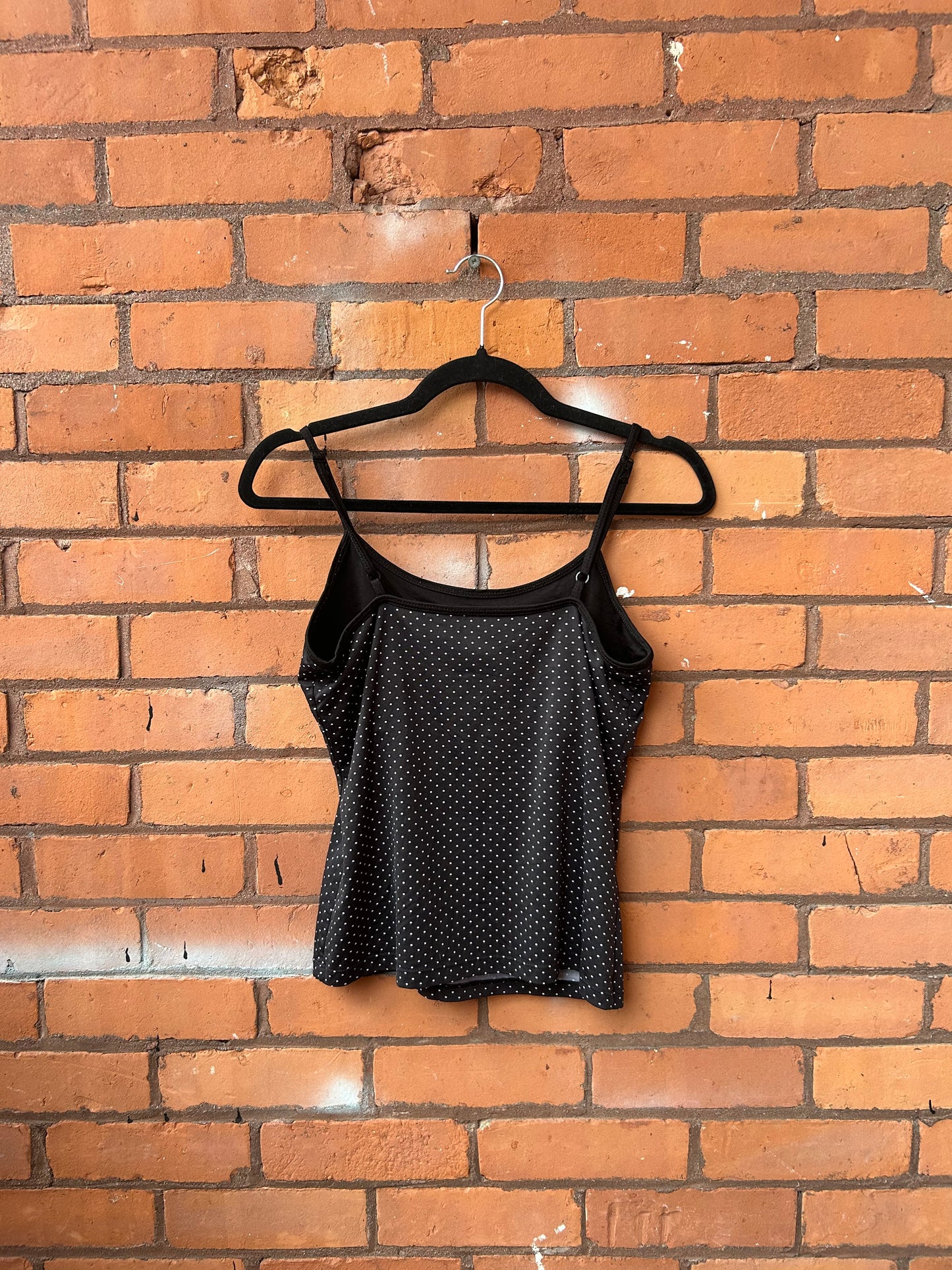 Y2K Vintage Black & White Polka Dot Tank Top / Size S