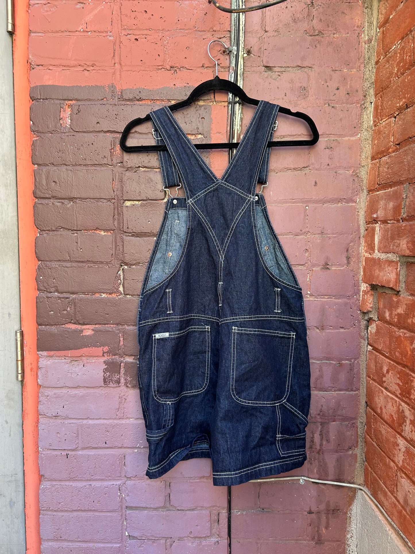 90’s Vintage Dark Wash Short Overalls / Size M