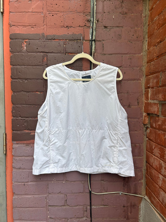 Y2K Vintage White Nylon Tech Wear Tank / Size XL