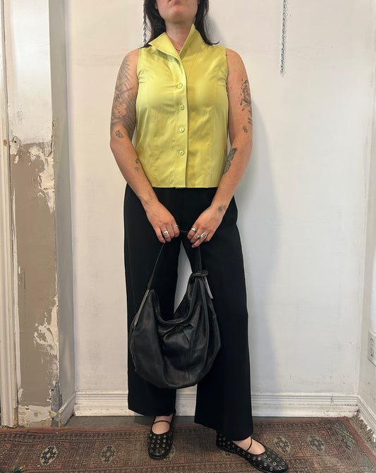 Y2K Vintage Danier Black Leather Medium Slouchy Shoulder Purse