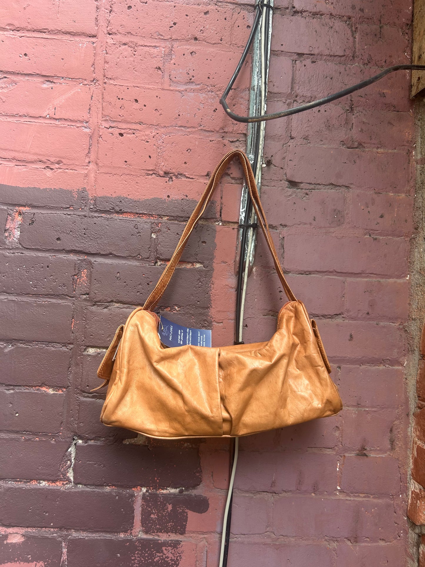 Y2K Vintage Brown Soft Leather Slouchy Shoulder Purse
