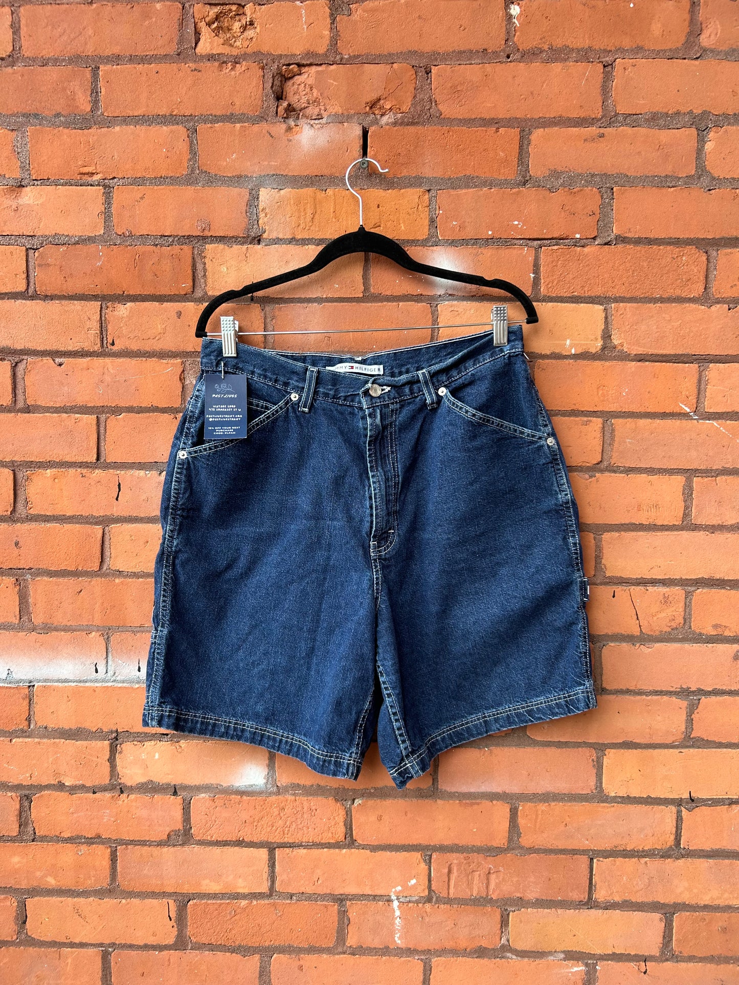 90's Vintage Tommy Hilfiger Denim Carpenter Shorts / 34 Waist