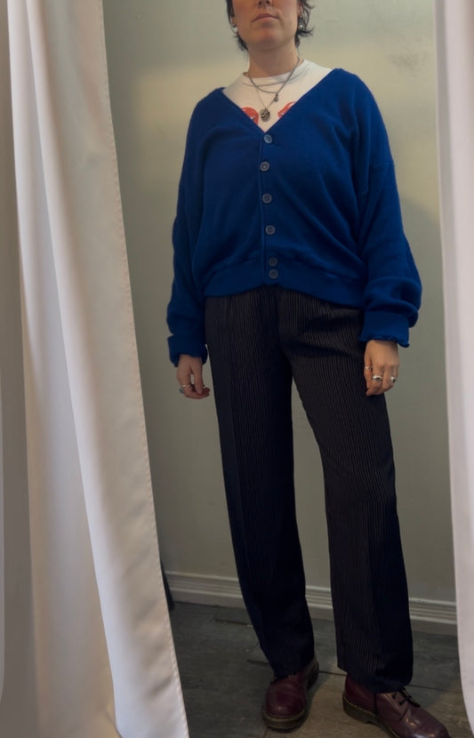 90’s Vintage Klein Blue Slouchy Cardigan / Size XL