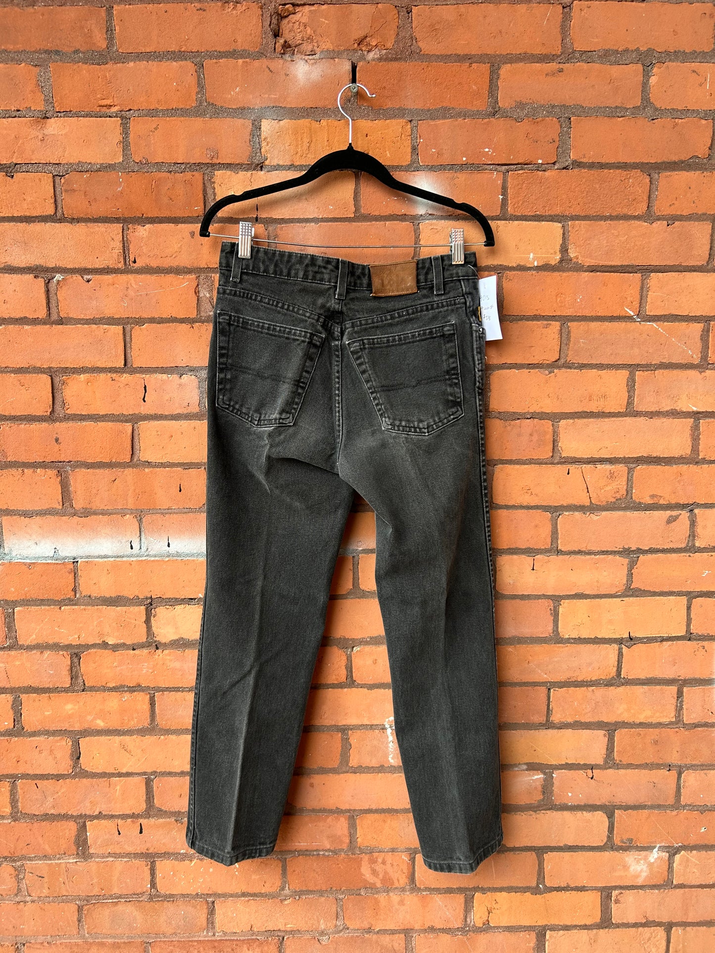 90’s Vintage Faded Black Straight Leg Jeans / 29 Waist