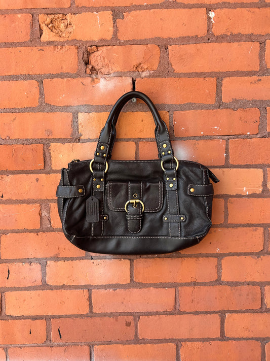 Y2K Vintage Black Leather Shoulder Purse