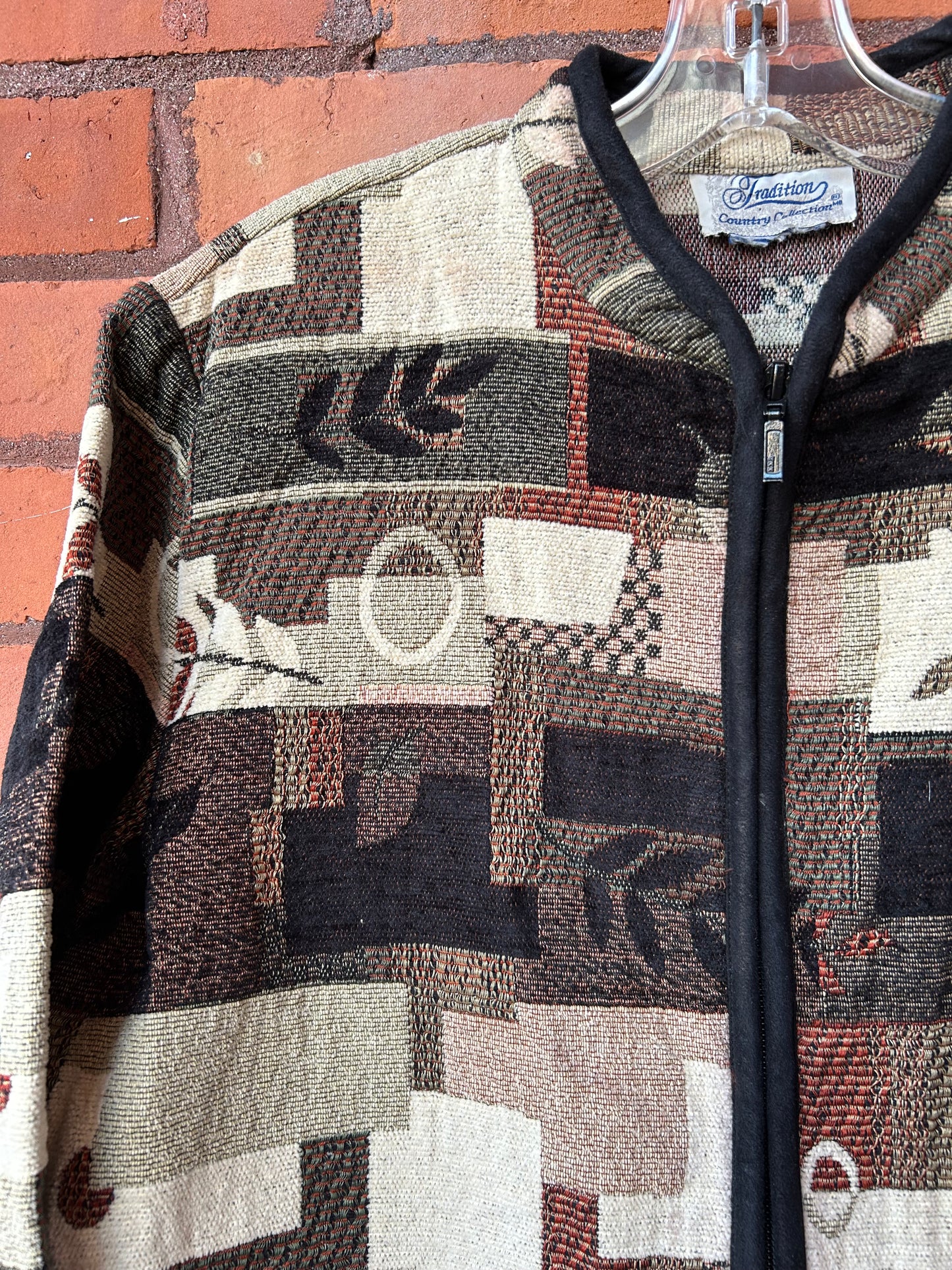 90’s Vintage Neutral Tapestry Jacket / Size M