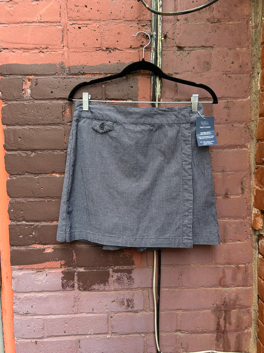 90’s Vintage Blue Micro Plaid Mini Skort / 28 Waist