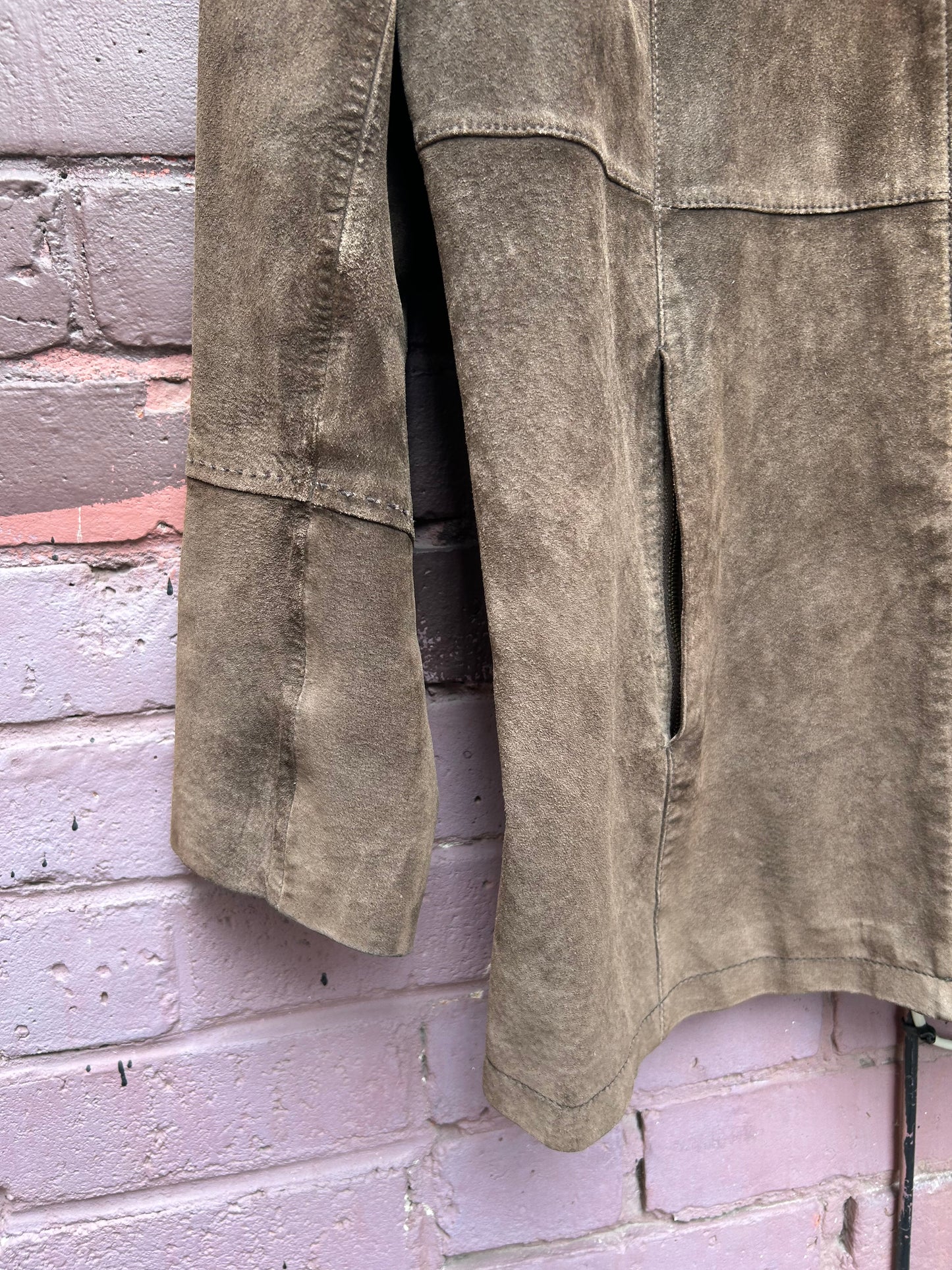 90's Vintage Brown Suede Zip Up Jacket / Size L