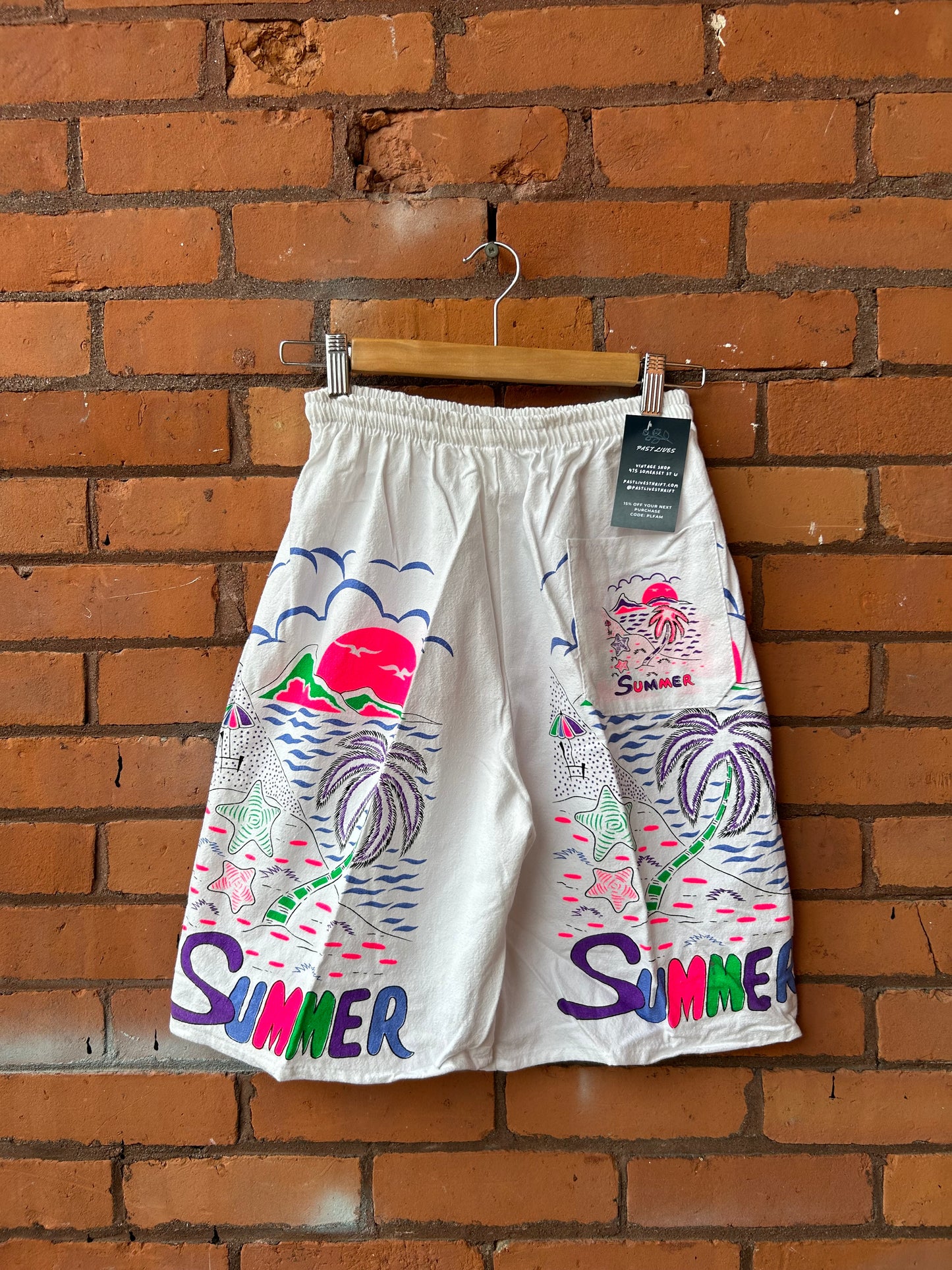 80’s Vintage Summer Vibes White Cotton Shorts / 24-30 Waist