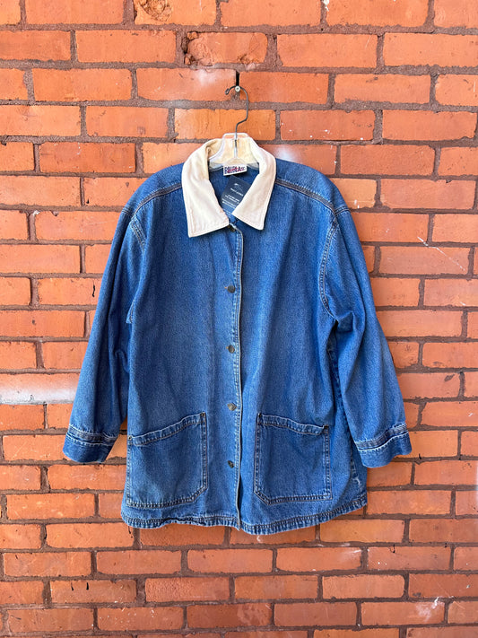 90’s Vintage Denim Chore Coat / Size XL