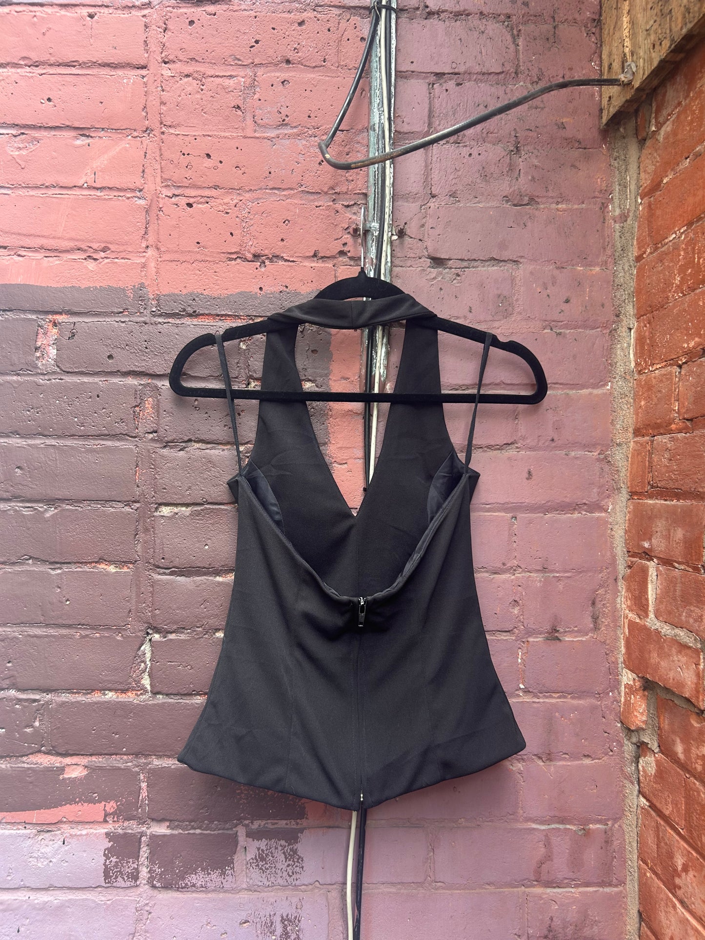 90’s Vintage Black Halter Top / Size M