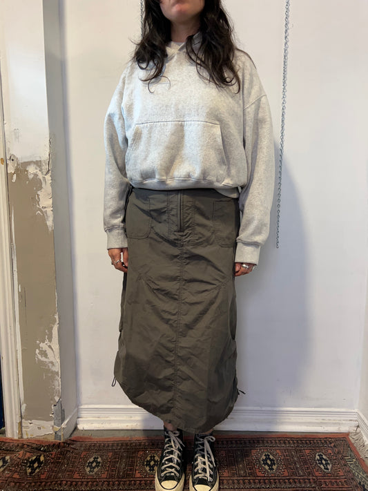 Y2K Vintage Green Cargo Midi Skirt / 32-34 Waist