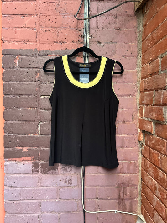 90's Vintage Sporty Yellow & Black Tank Top / Size M