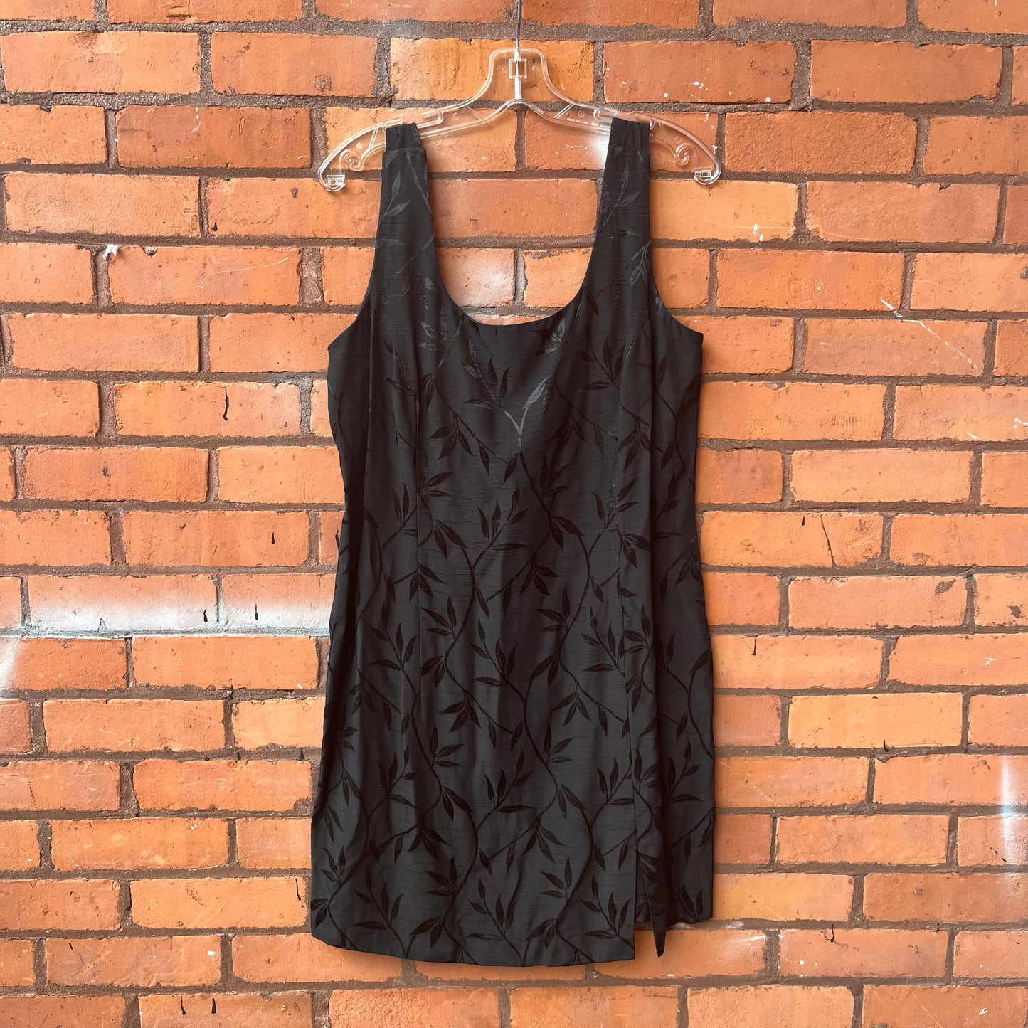 90’s Vintage Black Mini Dress / Size XL