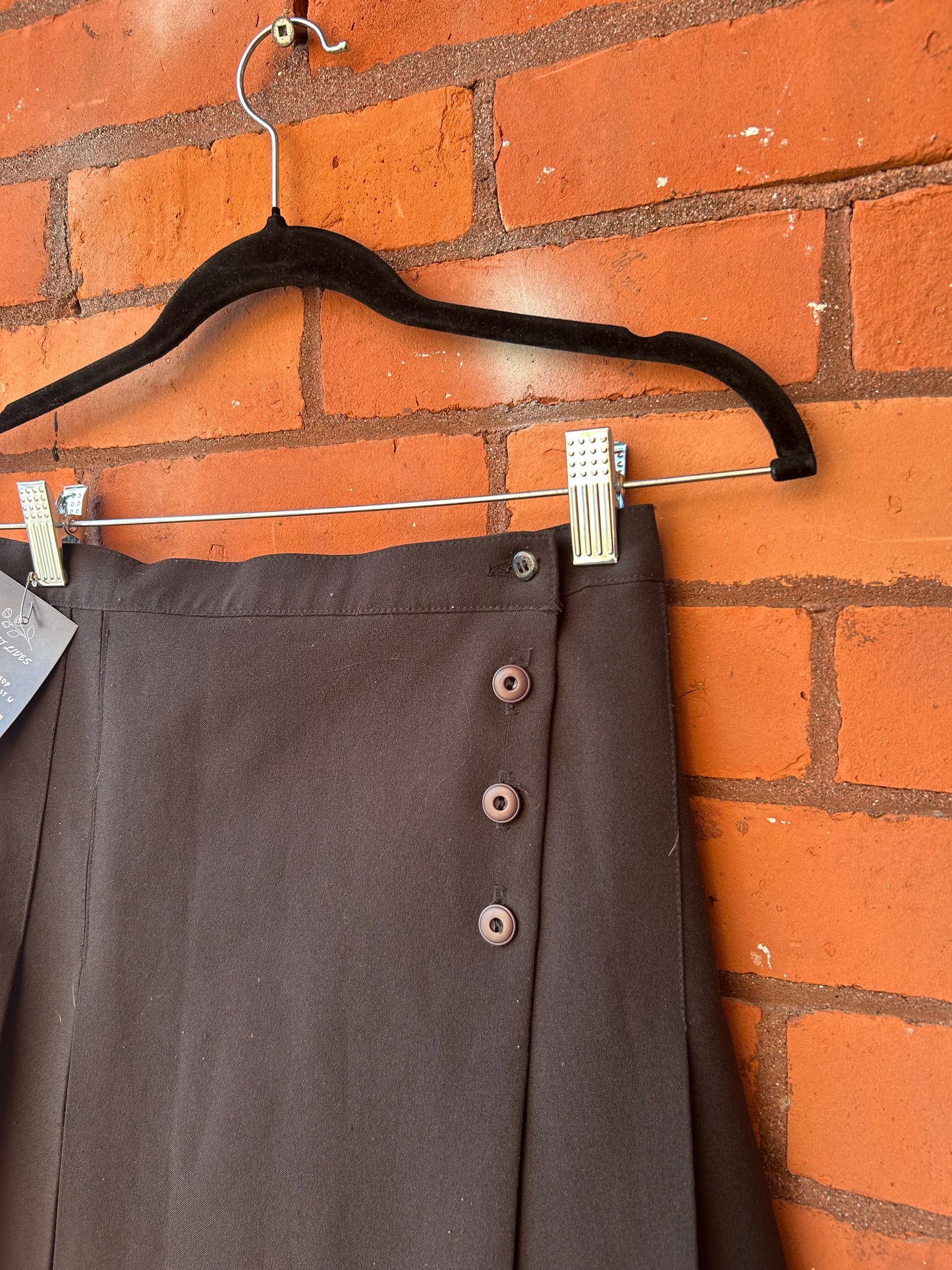 90’s Vintage Black Pleated Mini Skirt / 26 Waist