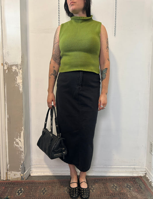 Y2K Vintage Black Faux Snake Skin Shoulder Purse