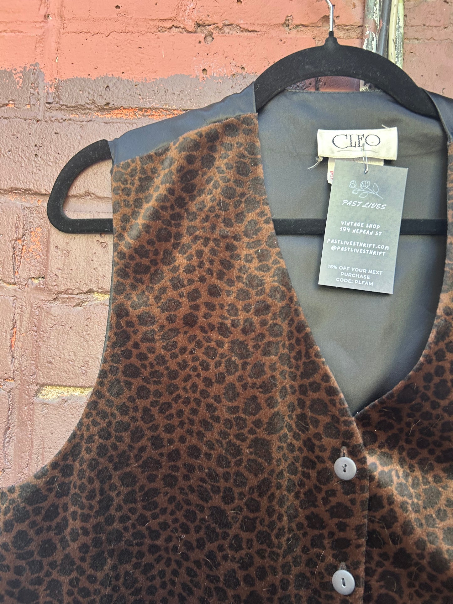 90’s Vintage Leopard Print Vest / Size L