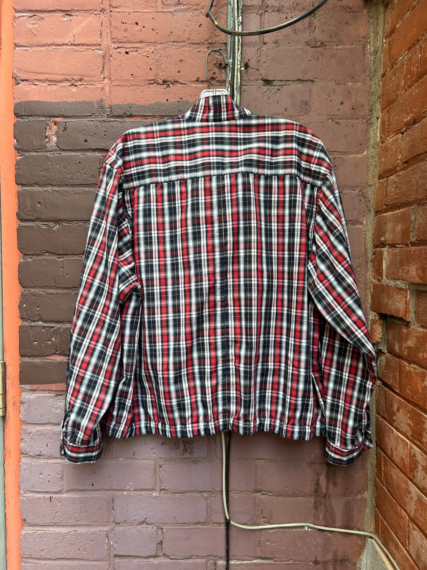 90’s Vintage Plaid Light Bomber Jacket / Size L
