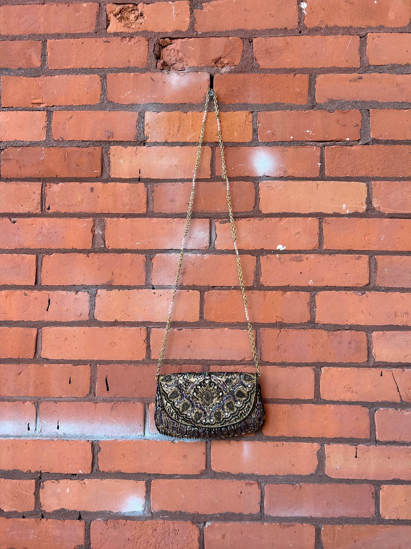90’s Vintage Gold Beaded Evening Purse