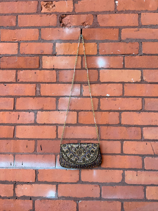 90’s Vintage Gold Beaded Evening Purse