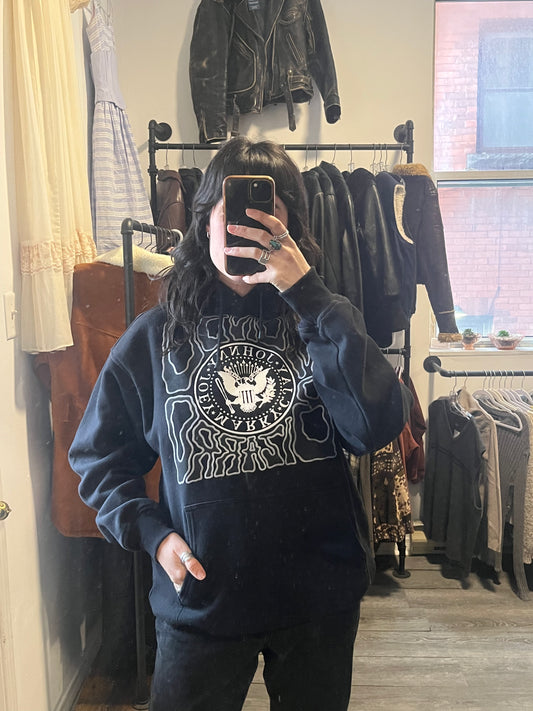 90’s Vintage Ramones Black Mondo Bizarro Hoodie / Size XL