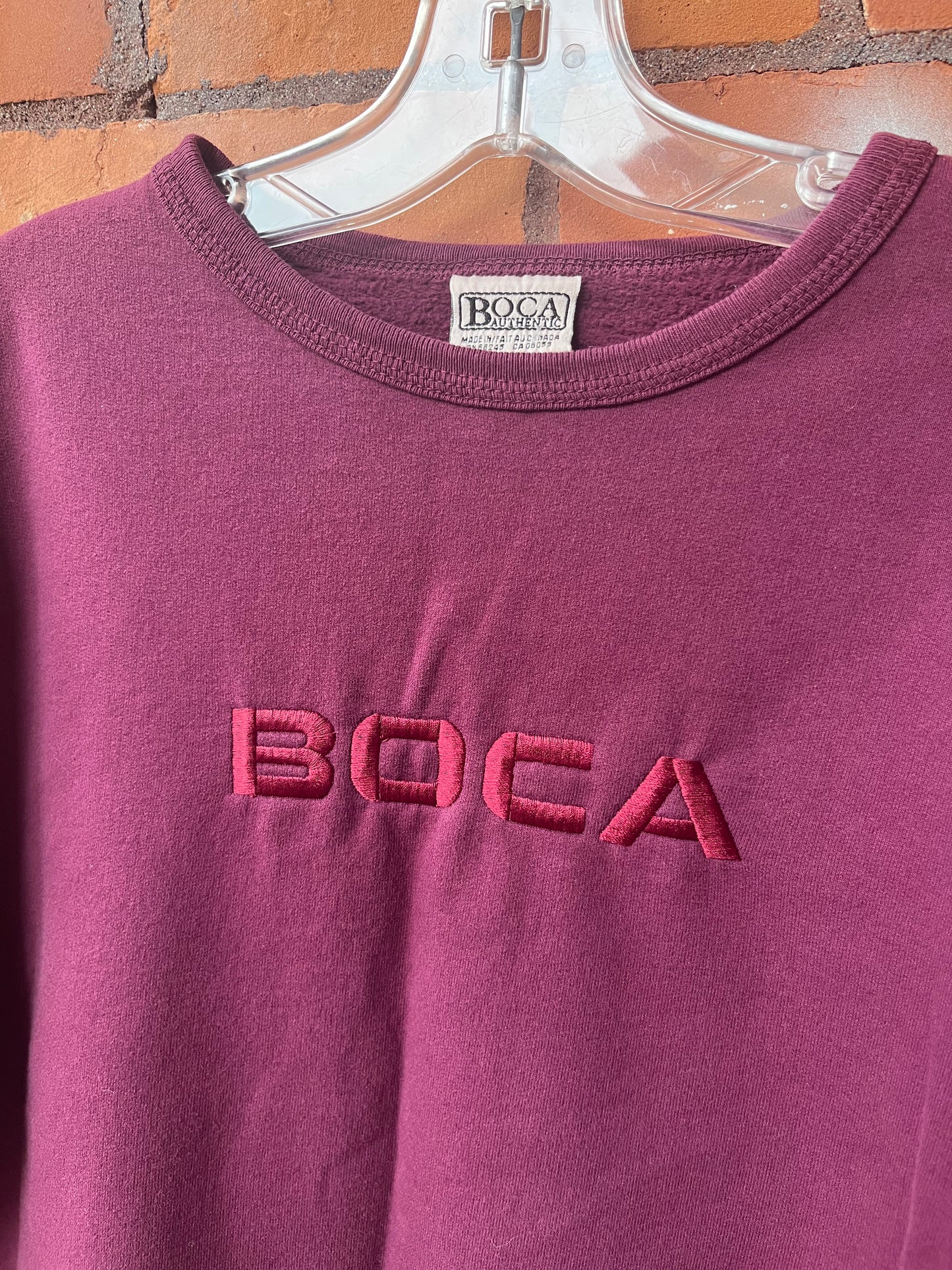 90’s Vintage BOCA Burgundy Crewneck Sweater / Size M