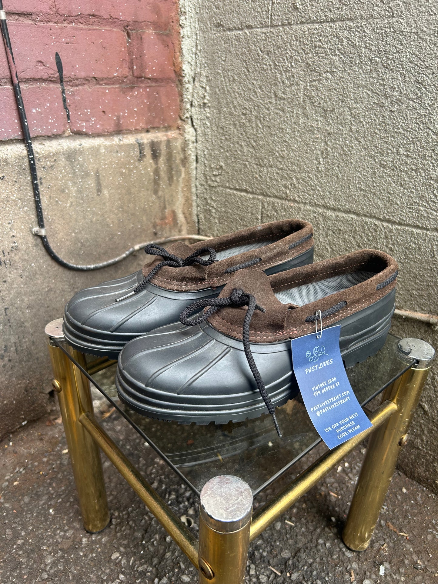 90’s Vintage Brown Suede & Rubber Garden Shoes / Size 8