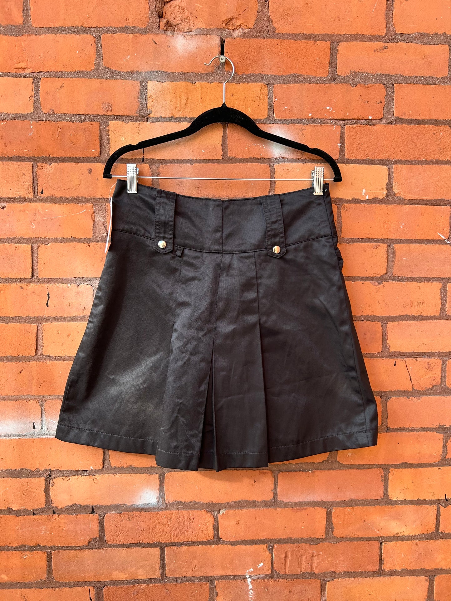 Y2K Vintage Black Pleated Mini Skirt / 29 Waist