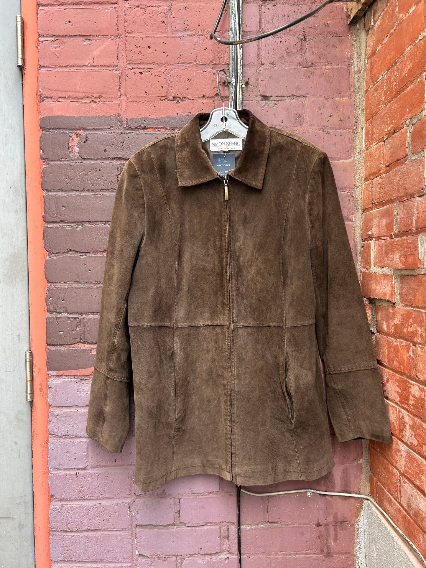 90's Vintage Brown Suede Zip Up Jacket / Size L