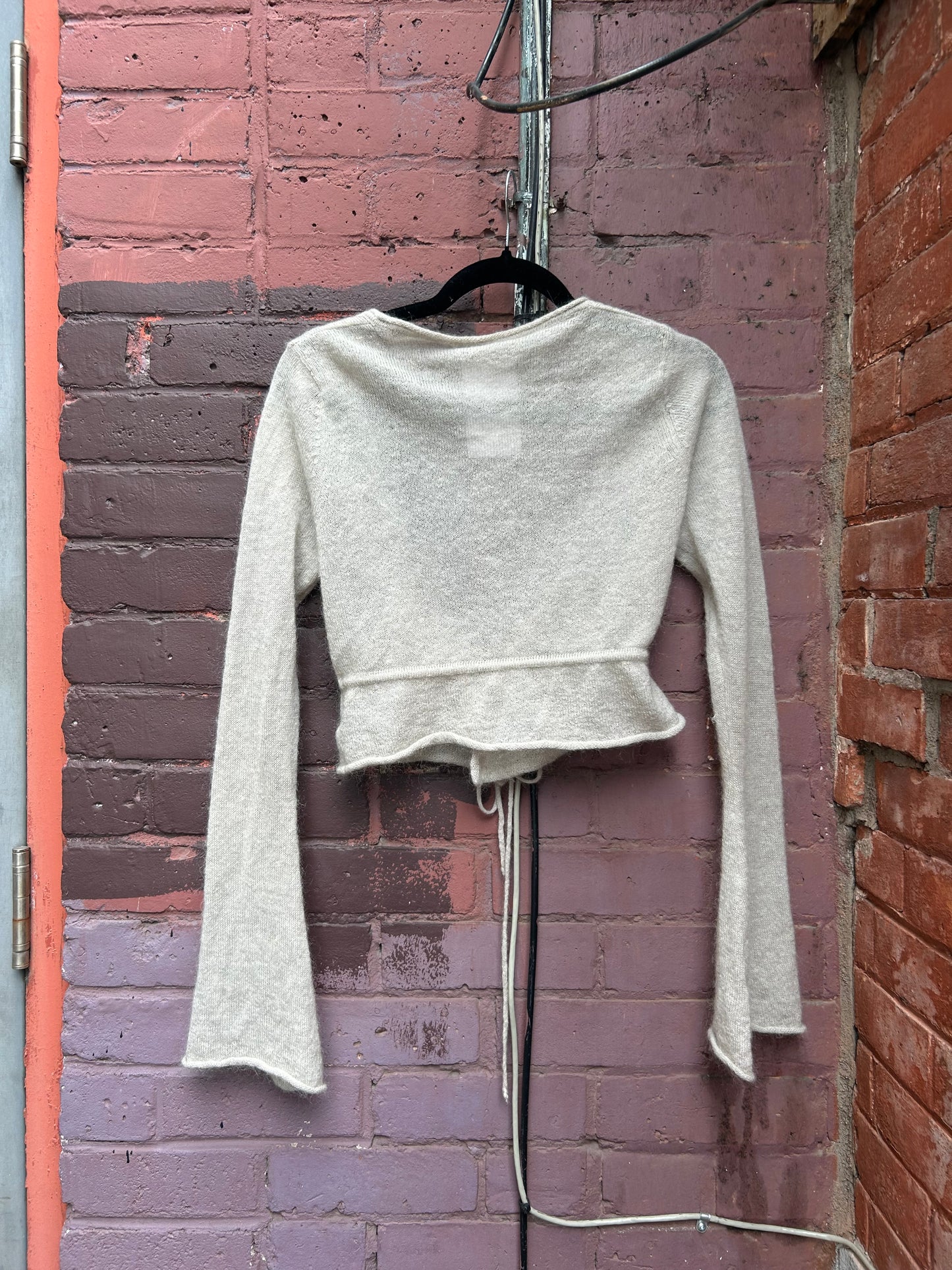 Y2K Vintage Stone Mohair Tie Cardigan / Size XS