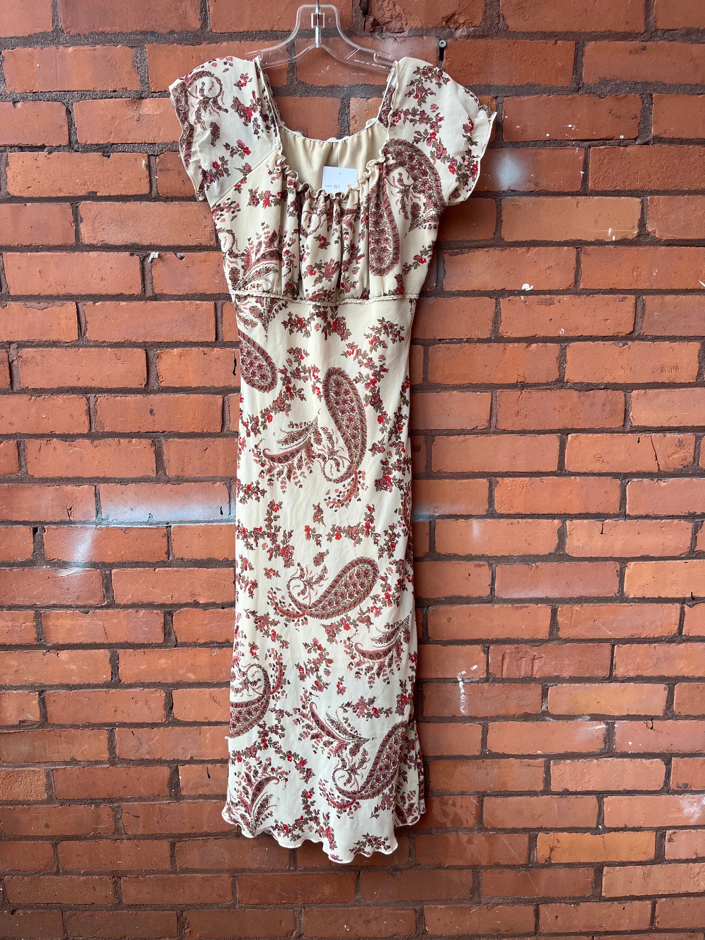 Y2K Vintage Milkmaid Floral Midi Dress / Size S