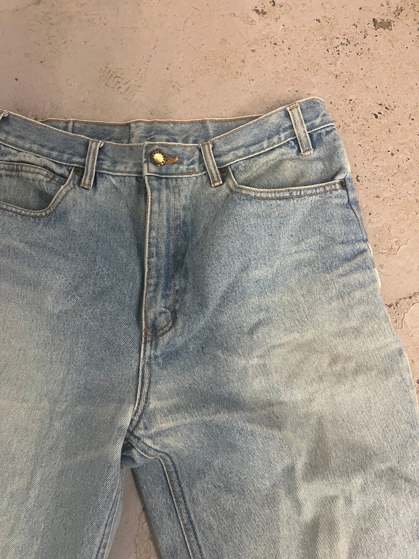 90’s Vintage Faded Light Wash Straight Leg Jeans / 32 Waist