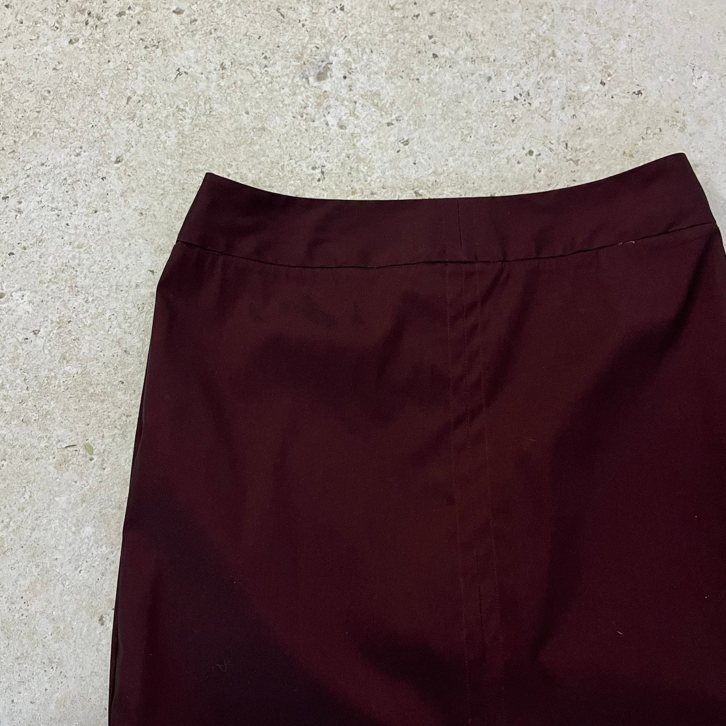 Y2K Vintage Burgundy Metallic Middle Slit Skirt / 30 Waist